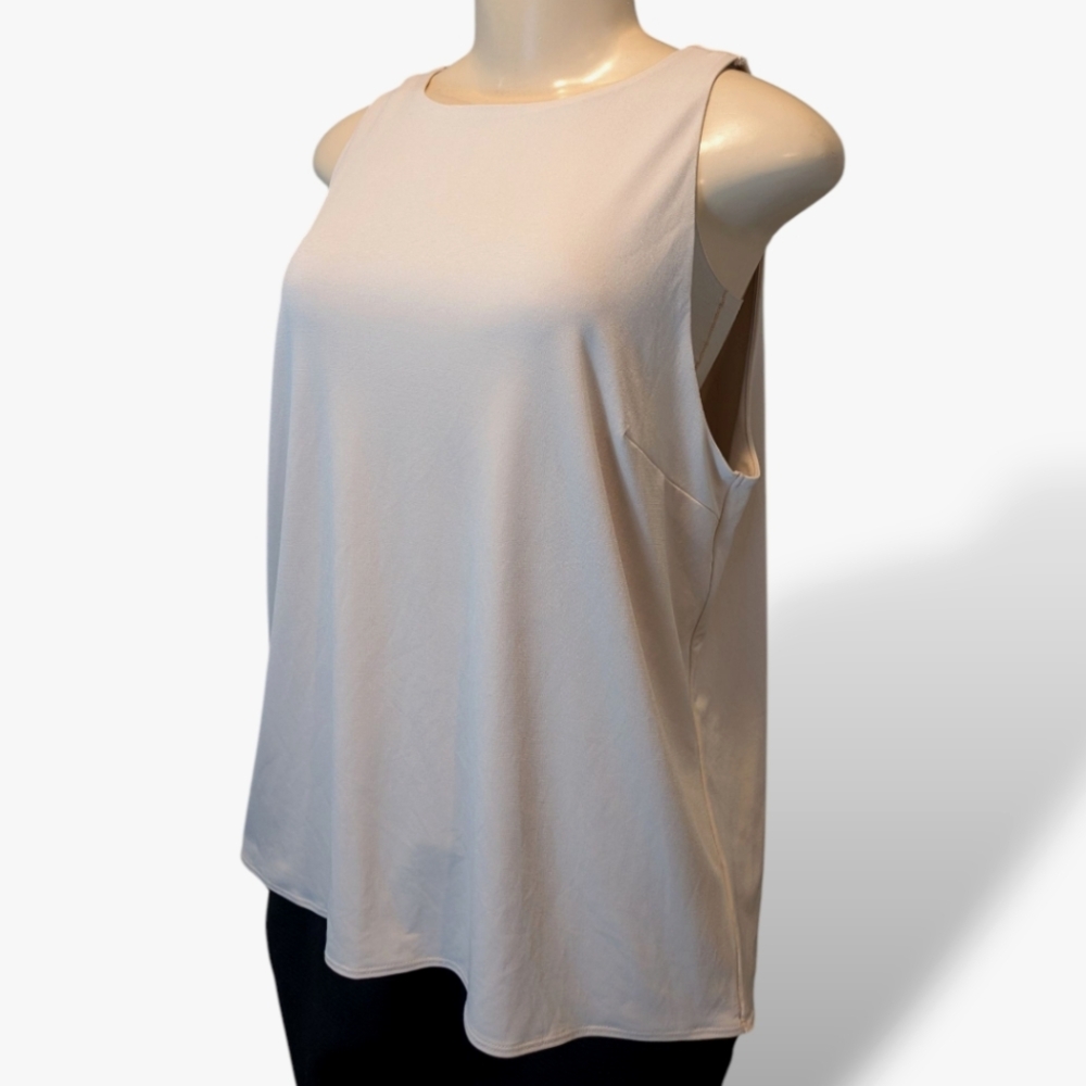 Express Cream Dressy Long Hem Double Lined Sleeveless Tank Top Women's Large NWT